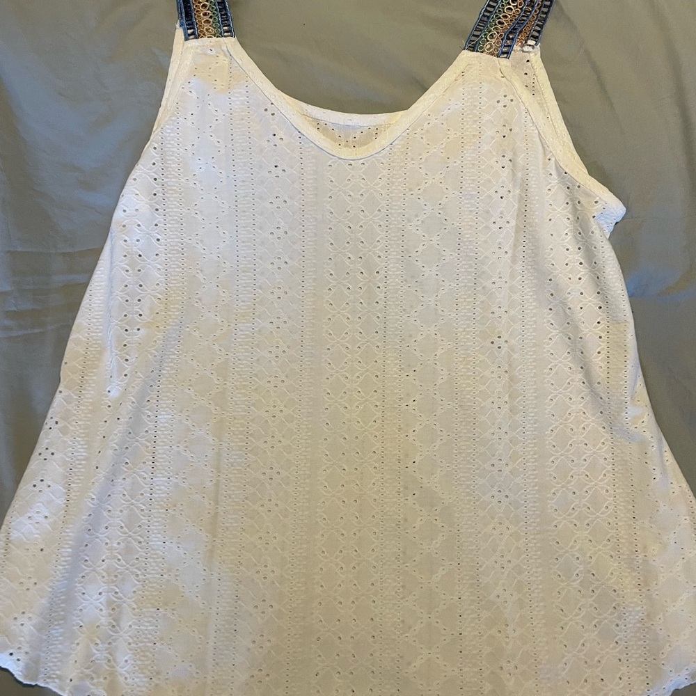 Amazon Cream Eyelet Fabric